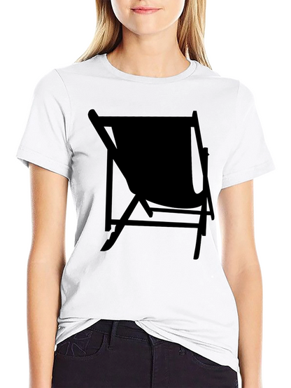 Mens Black Relaxed Fit T-Shirt with Chair Graphic