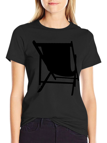 Mens Black Relaxed Fit T-Shirt with Chair Graphic