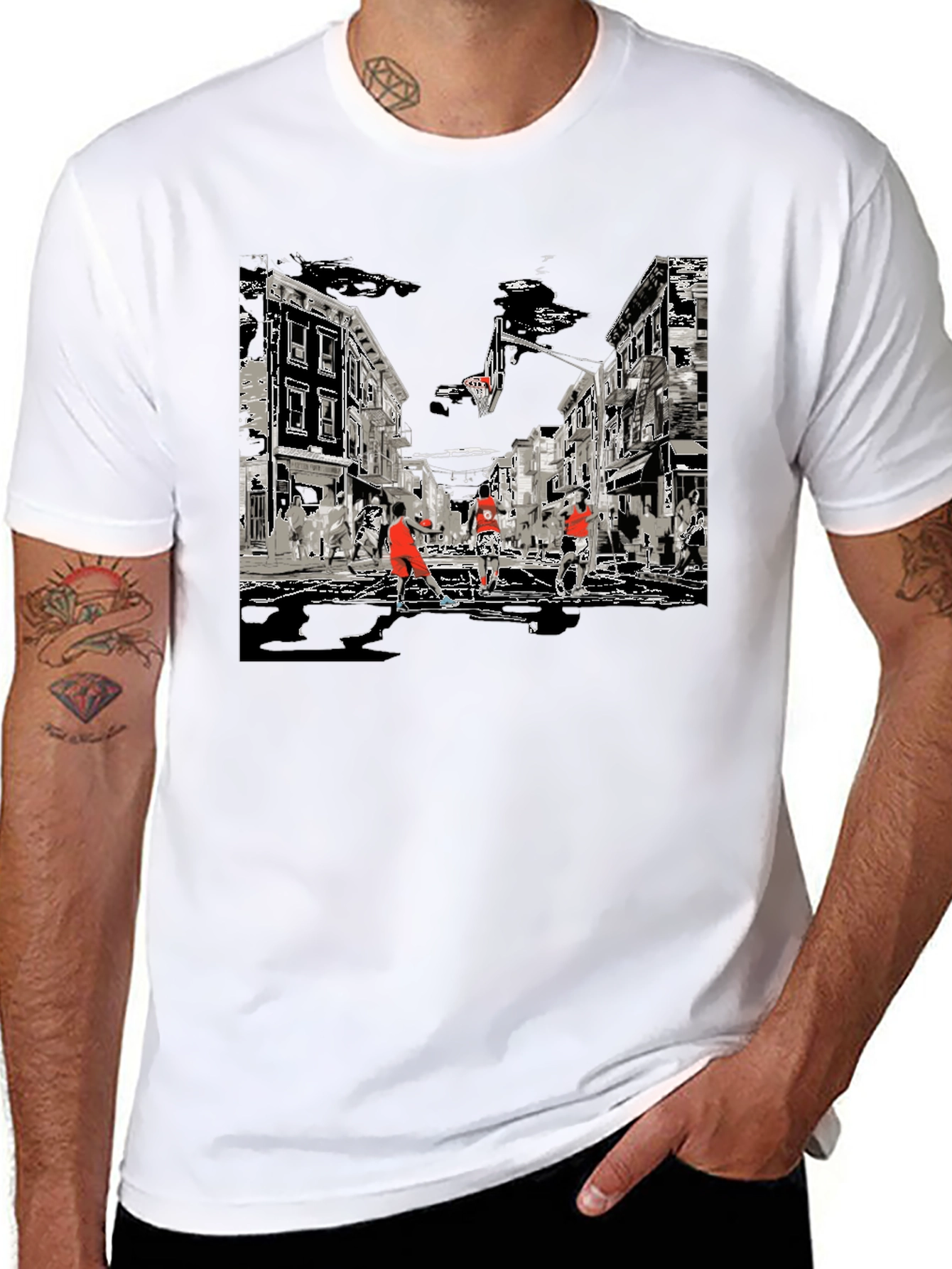 Streetball Graphic Tee - Black Cotton