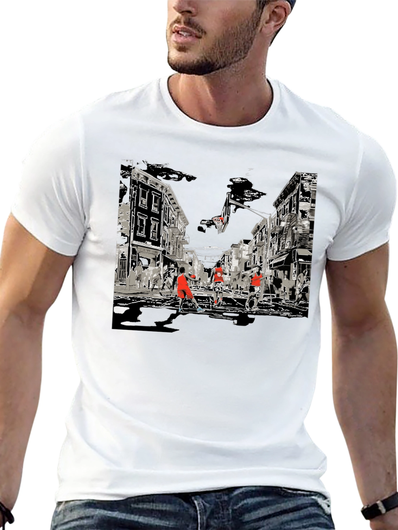Streetball Graphic Tee - Black Cotton