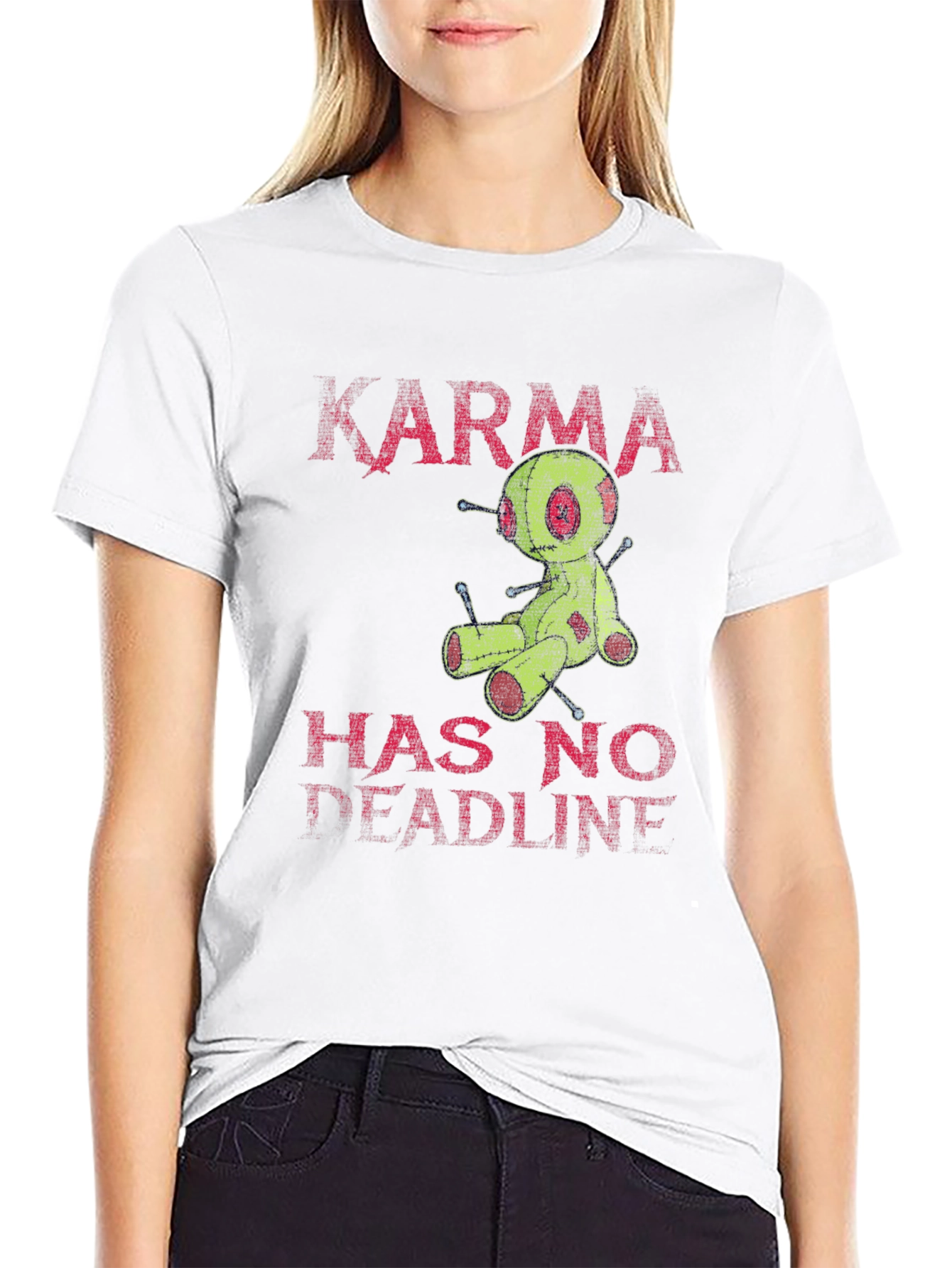 Karma Voodoo Doll Graphic T-Shirt - Mens Black Tee