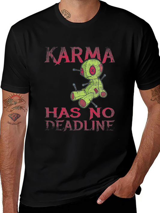 Karma Voodoo Doll Graphic T-Shirt - Mens Black Tee