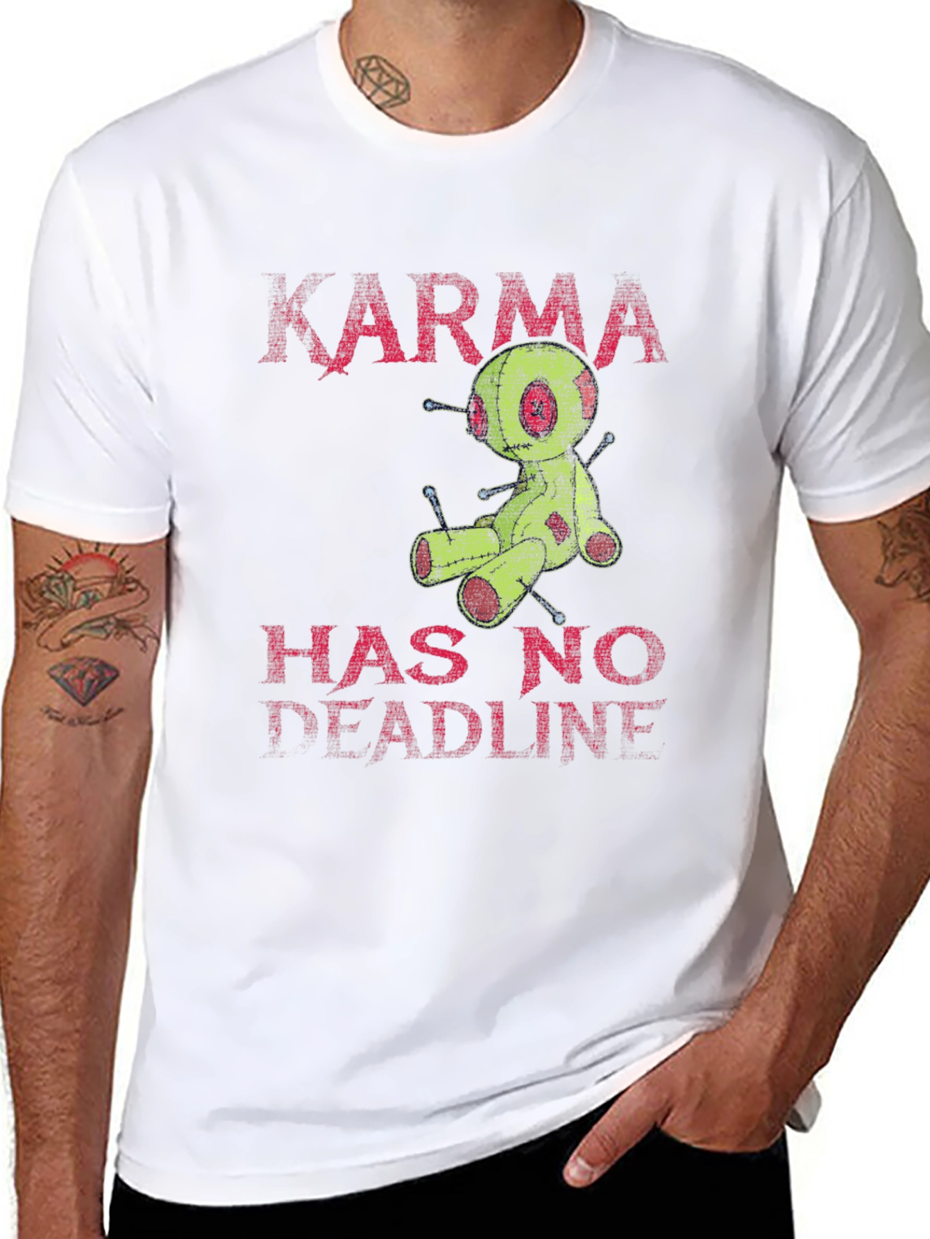Karma Voodoo Doll Graphic T-Shirt - Mens Black Tee