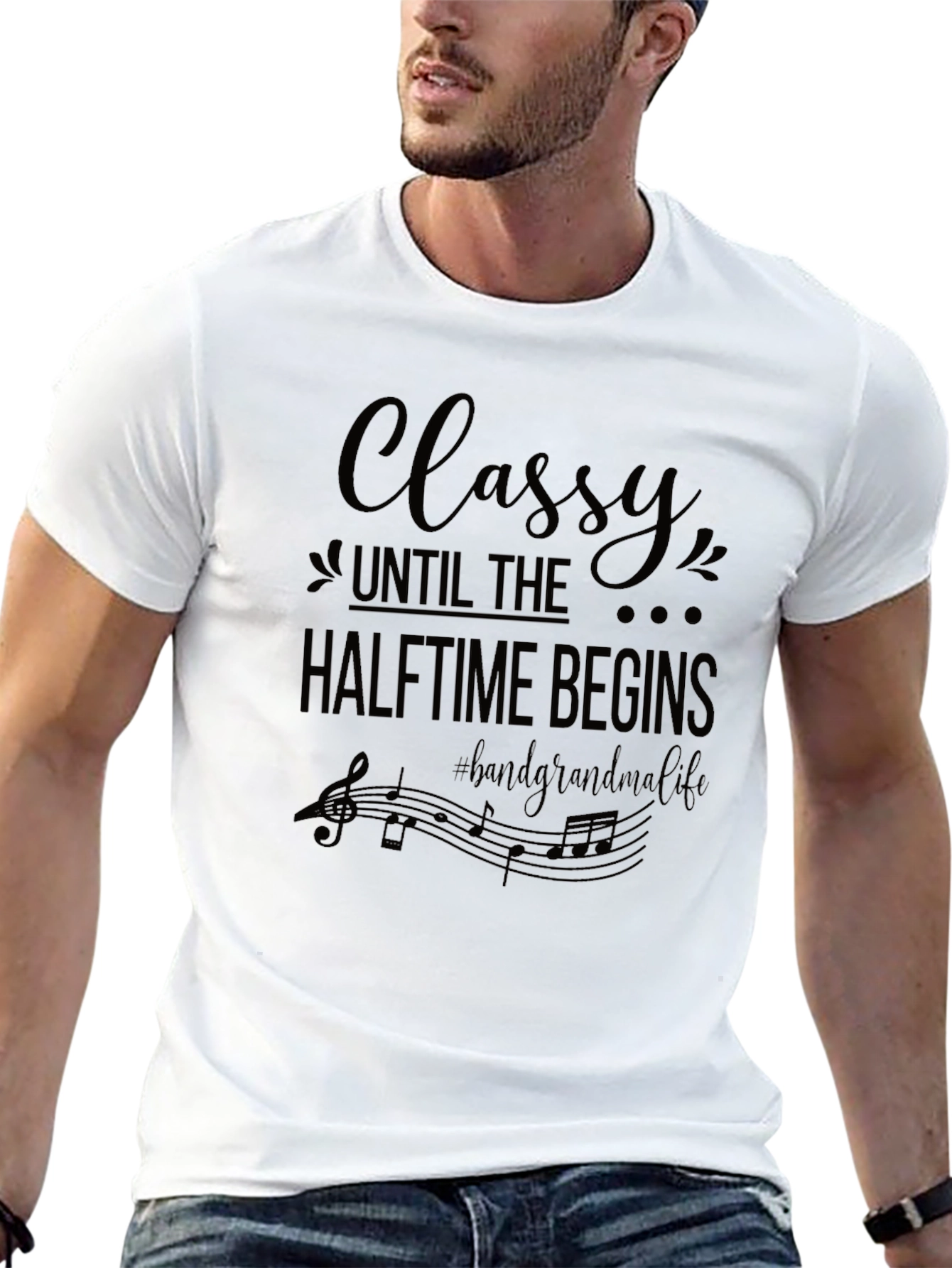 Classy Halftime Band Grandma Black T-Shirt