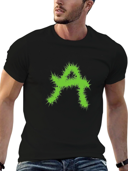 Edgy Green A Graphic Black T-Shirt