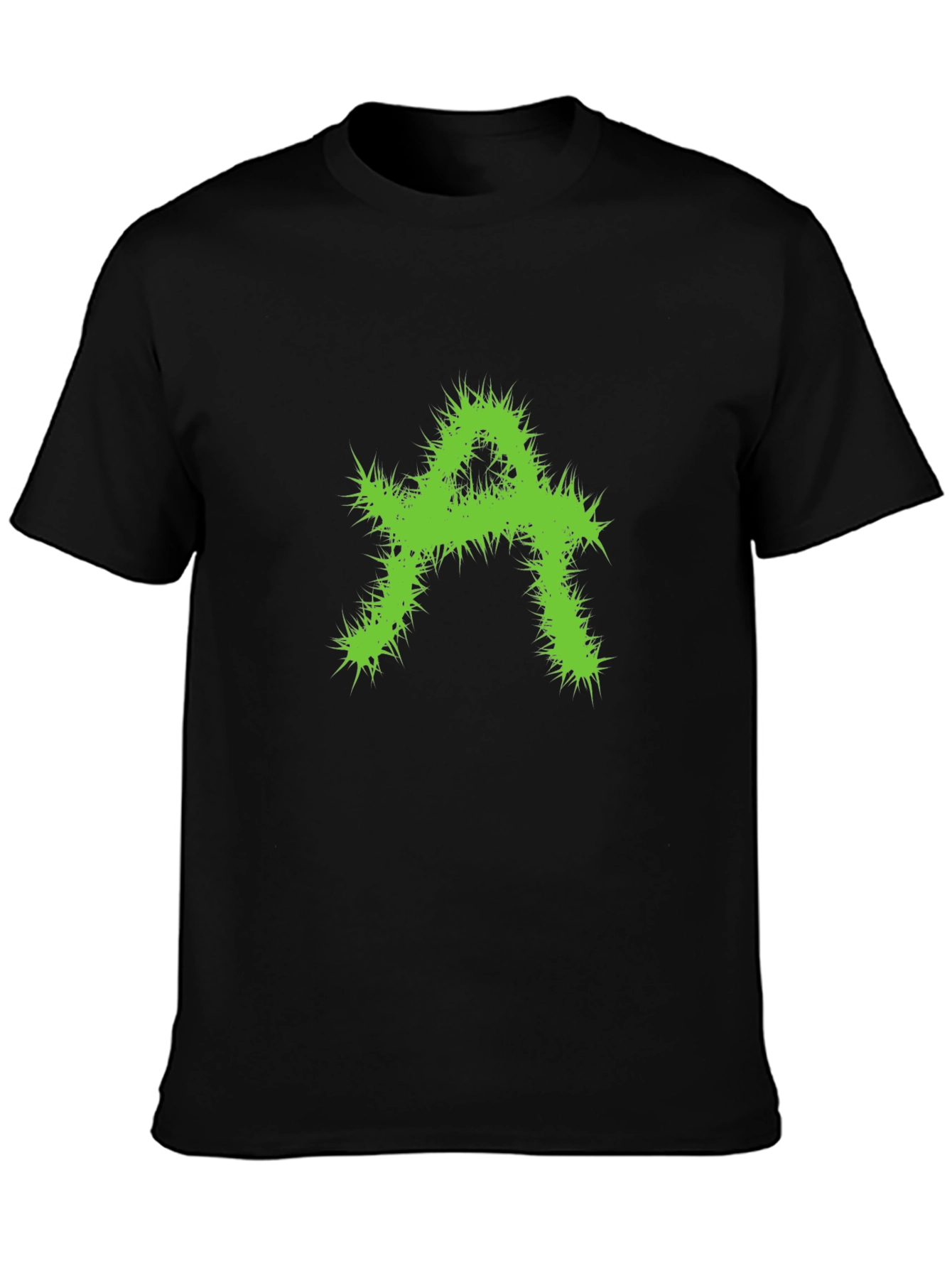 Edgy Green A Graphic Black T-Shirt