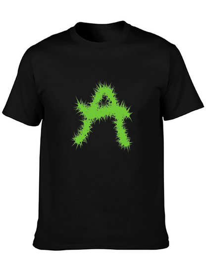 Edgy Green A Graphic Black T-Shirt
