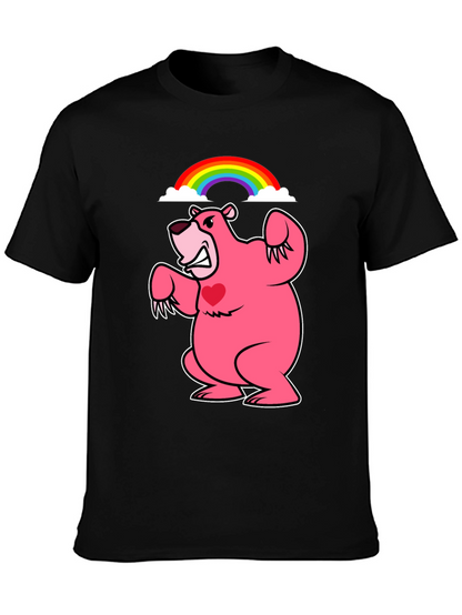 Rainbow Bear T-Shirt - Black Crew Neck