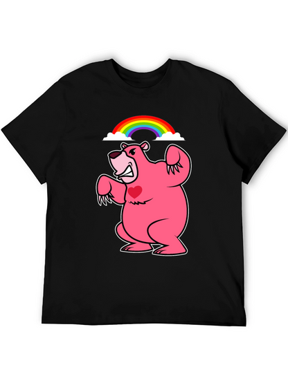 Rainbow Bear T-Shirt - Black Crew Neck