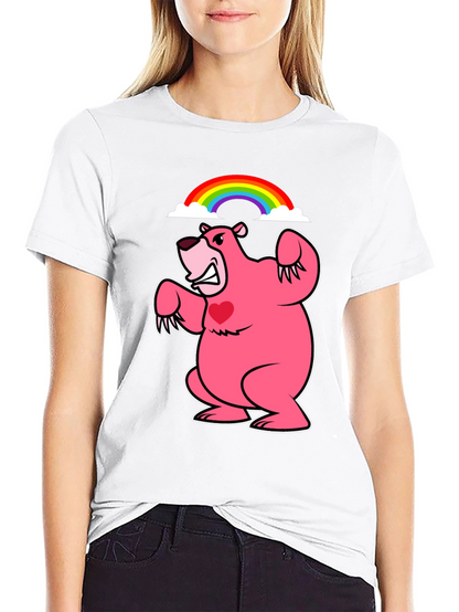 Rainbow Bear T-Shirt - Black Crew Neck