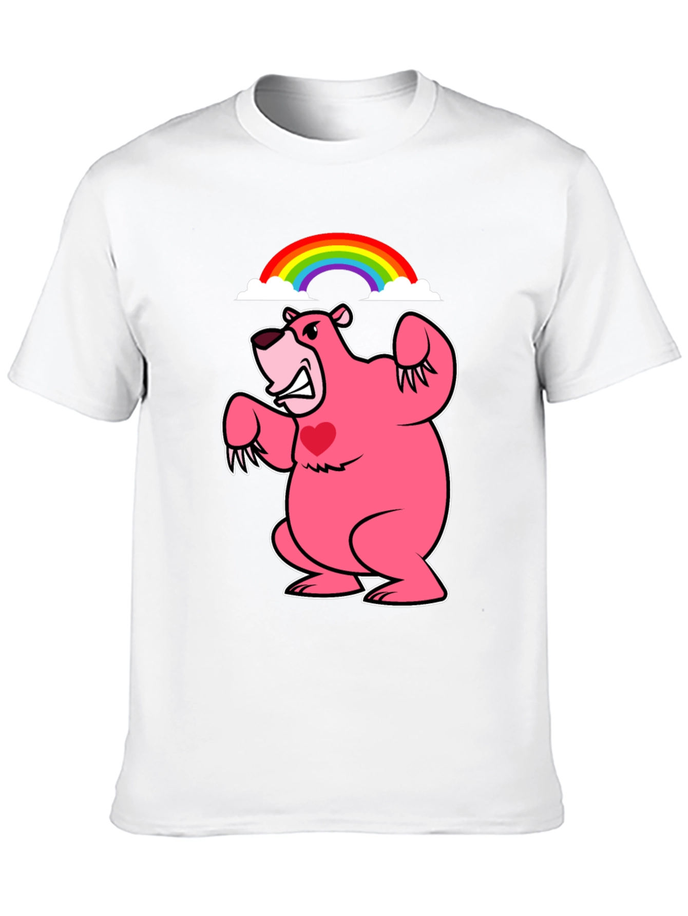 Rainbow Bear T-Shirt - Black Crew Neck