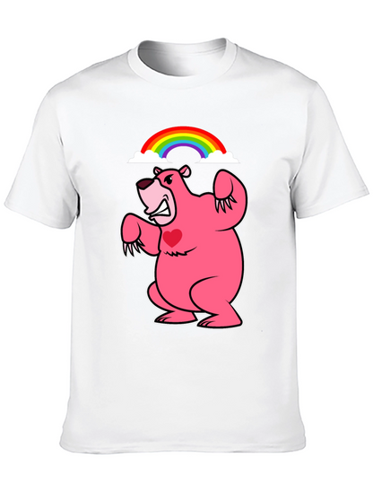 Rainbow Bear T-Shirt - Black Crew Neck