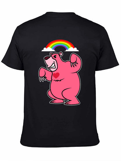 Rainbow Bear T-Shirt - Black Crew Neck