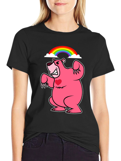 Rainbow Bear T-Shirt - Black Crew Neck