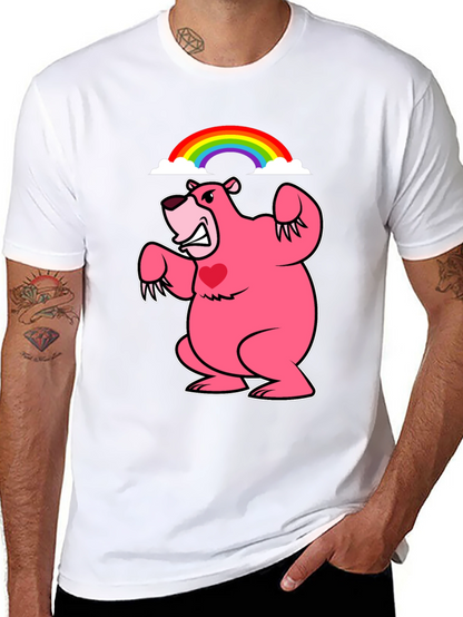 Rainbow Bear T-Shirt - Black Crew Neck