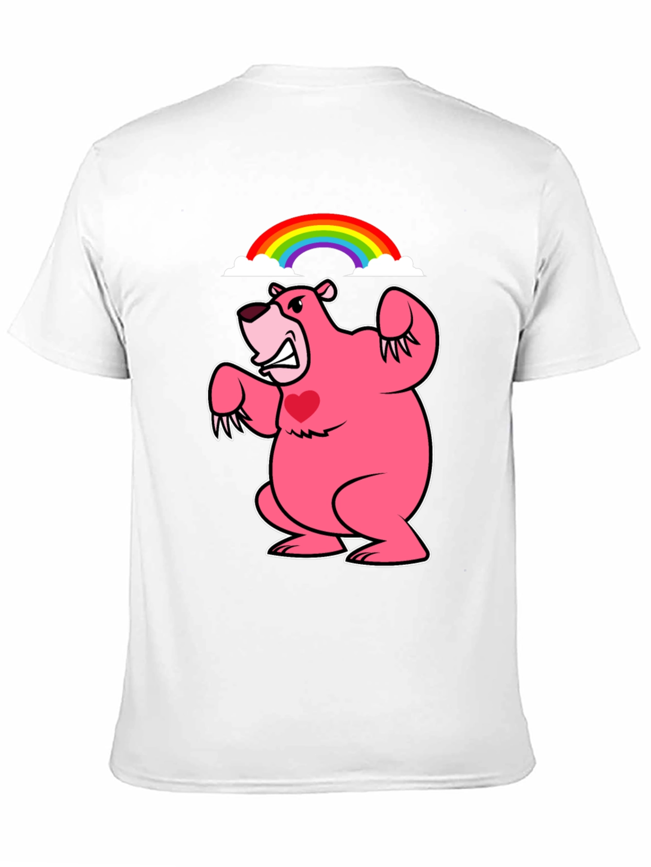 Rainbow Bear T-Shirt - Black Crew Neck
