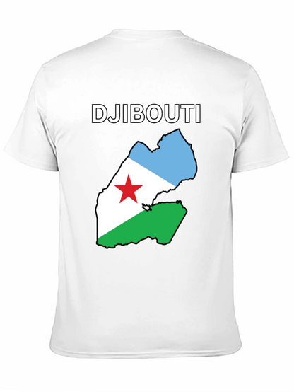 Djibouti Flag Map T-Shirt - Black Cotton Tee