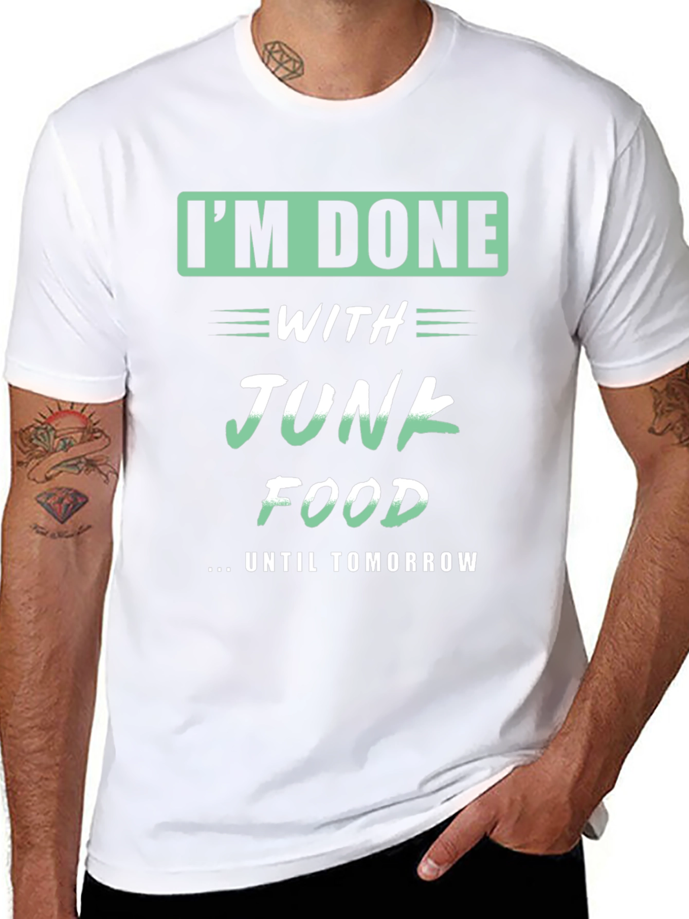 Funny Im Done with Junk Food T-Shirt