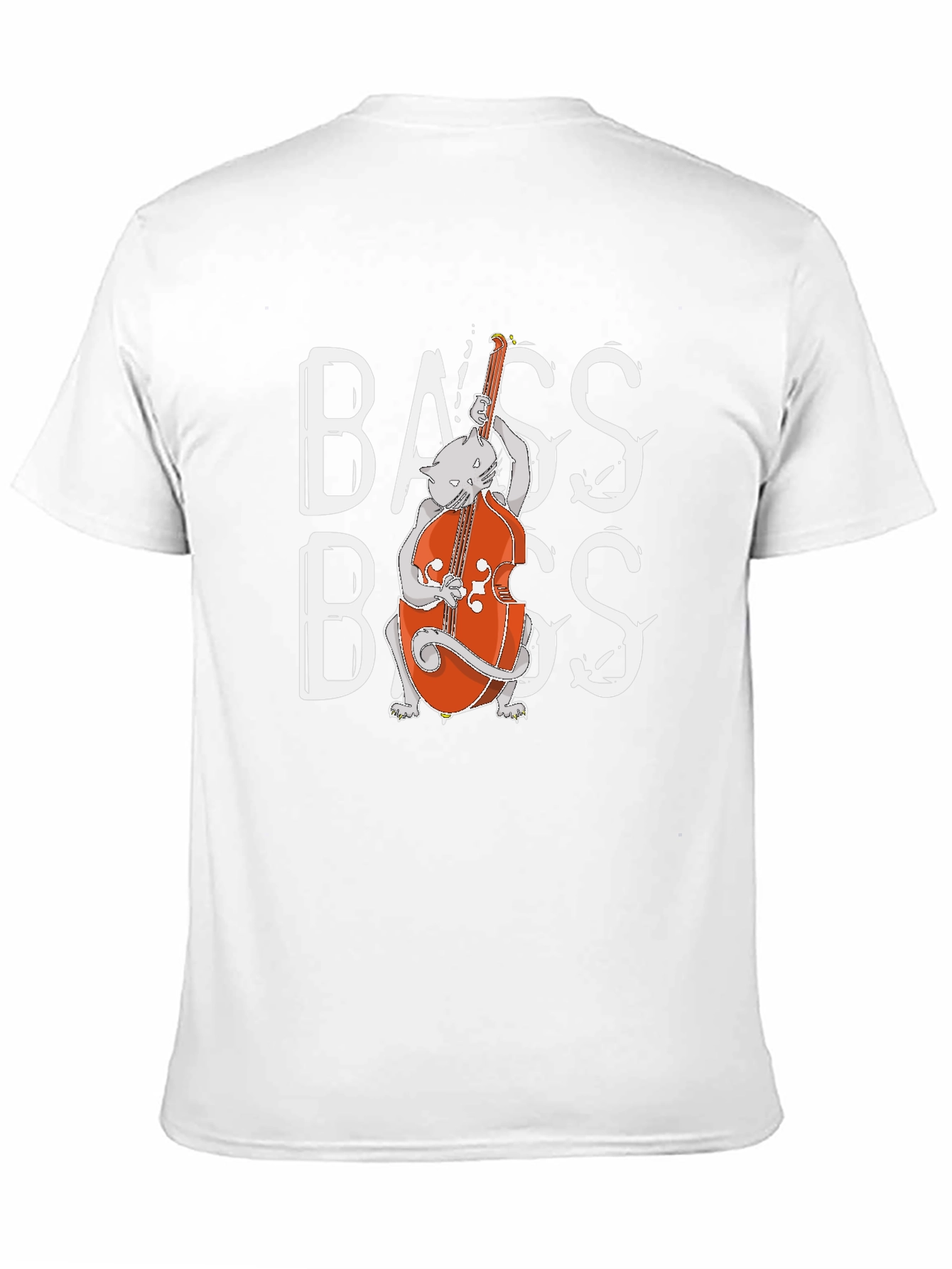 Cat Bass Player Graphic T-Shirt