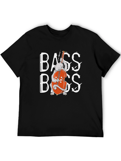 Cat Bass Player Graphic T-Shirt