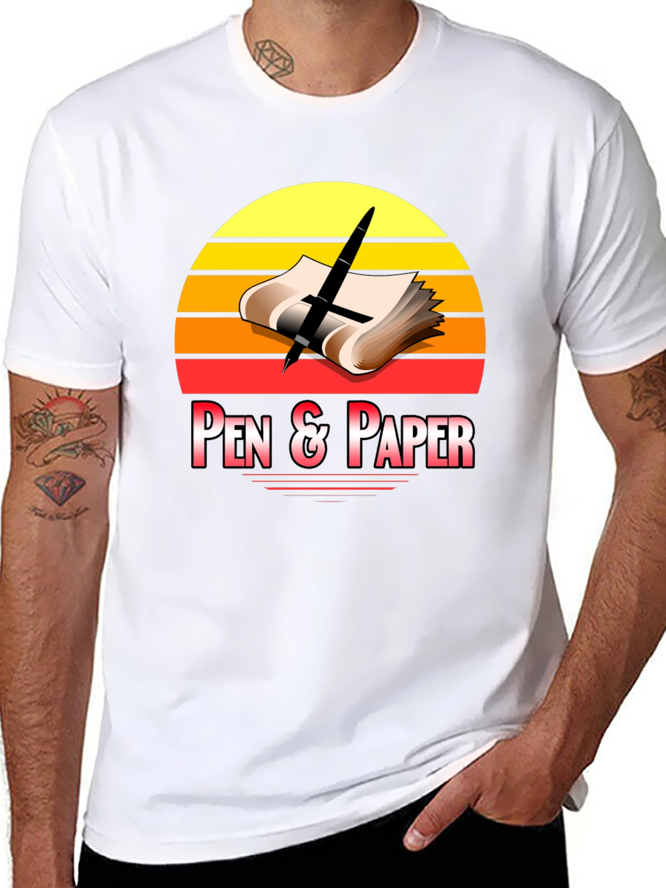 Pen and Paper Graphic Tee Retro Design