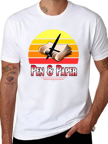 Pen and Paper Graphic Tee Retro Design