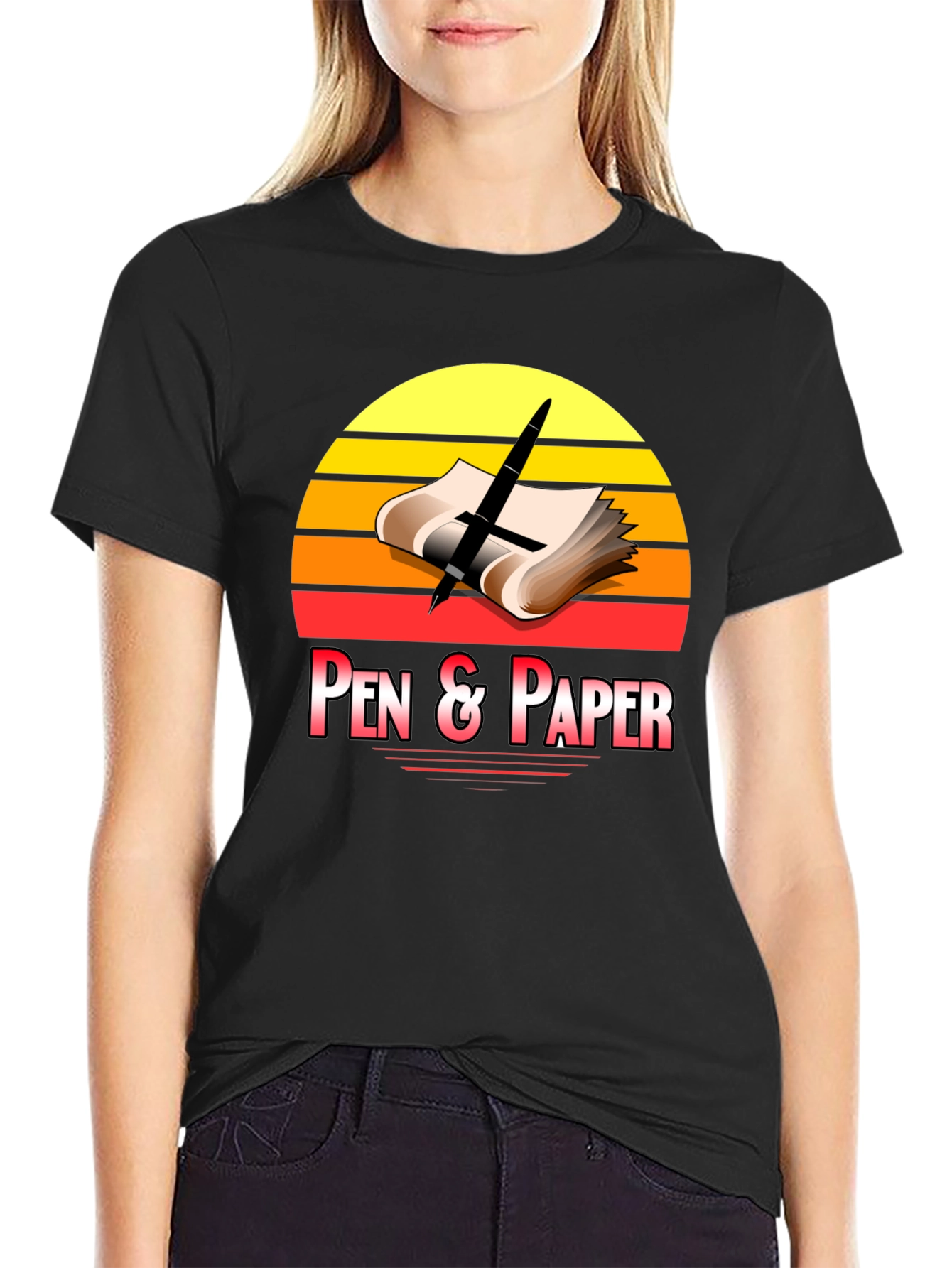 Pen and Paper Graphic Tee Retro Design
