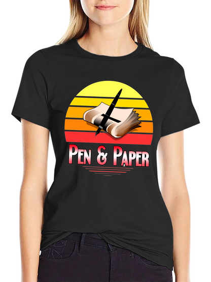 Pen and Paper Graphic Tee Retro Design