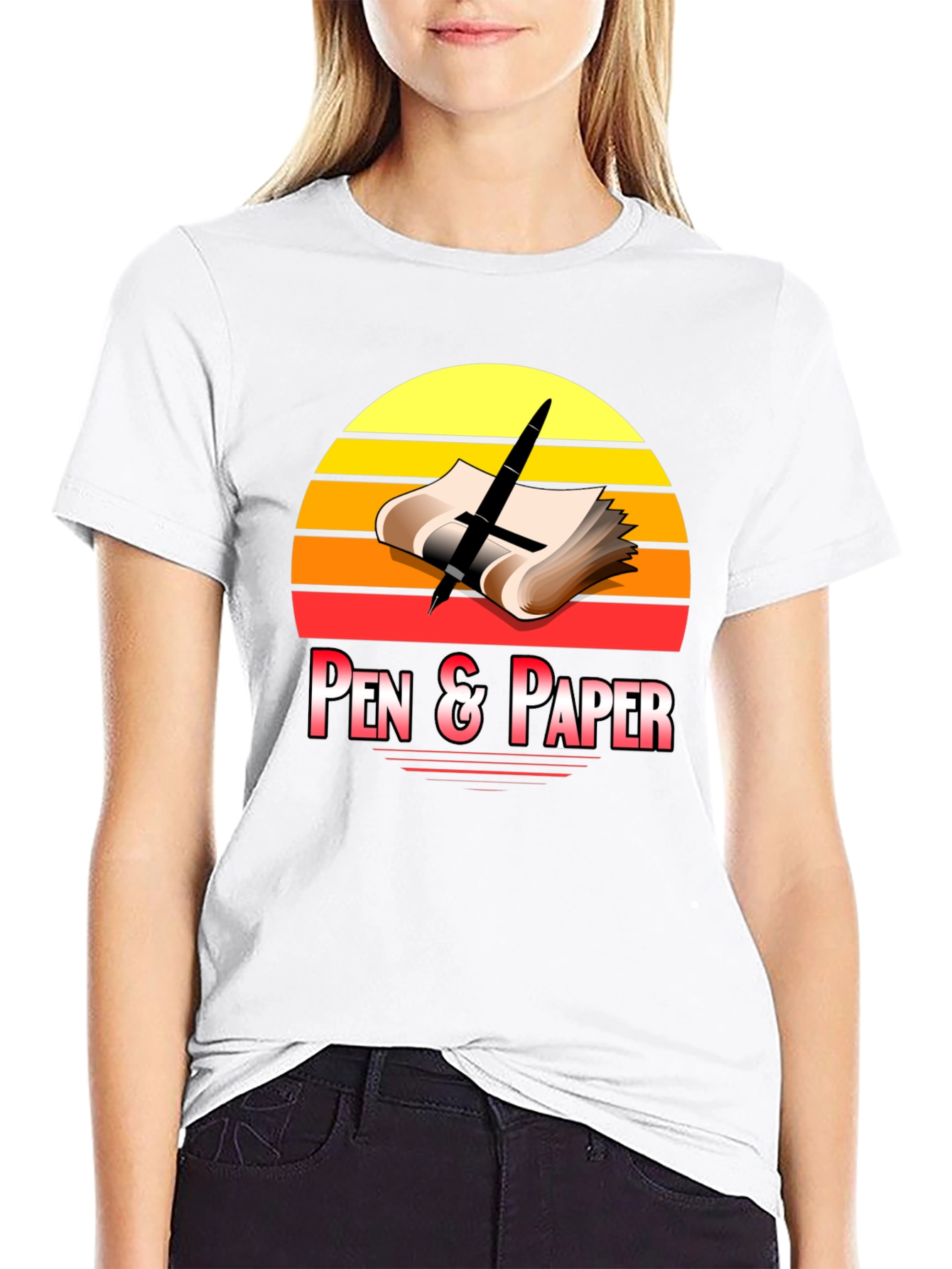 Pen and Paper Graphic Tee Retro Design