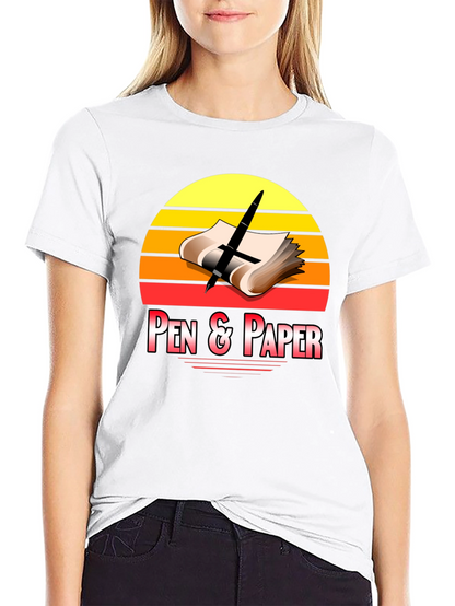 Pen and Paper Graphic Tee Retro Design
