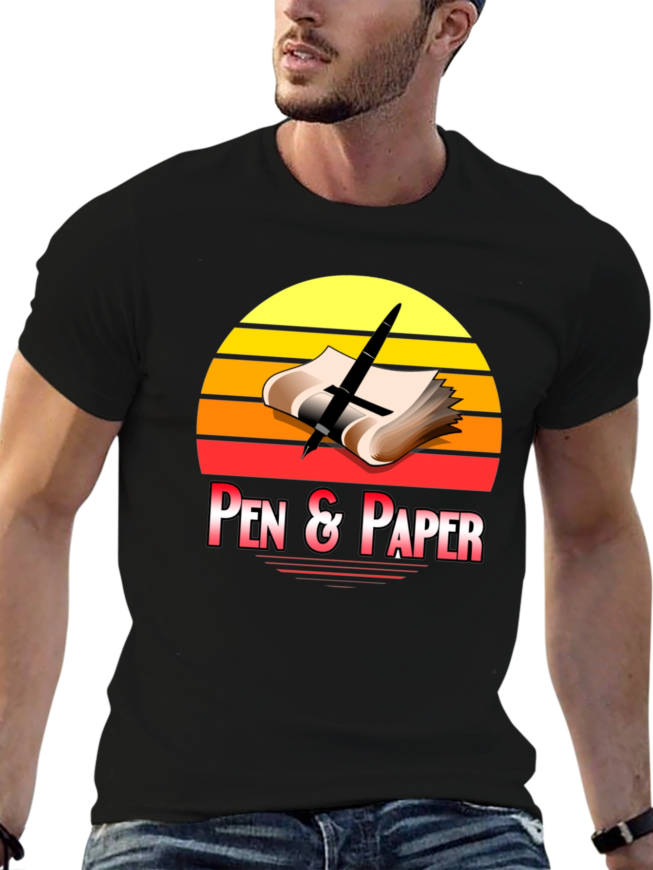Pen and Paper Graphic Tee Retro Design