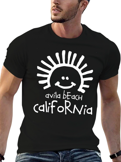Avila Beach California Graphic T-Shirt - Black