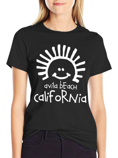 Avila Beach California Graphic T-Shirt - Black