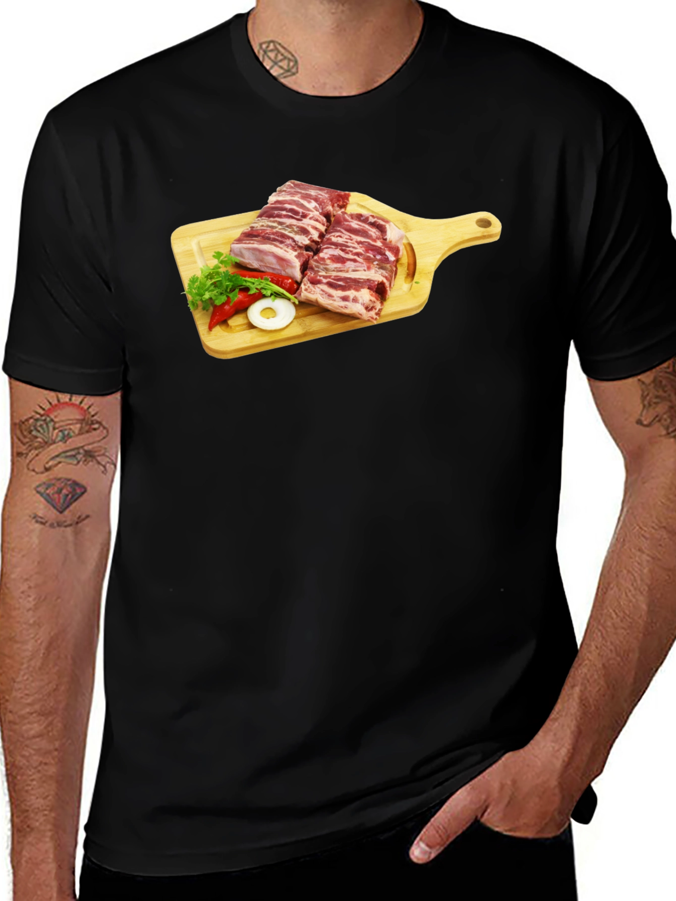 Ribs on Cutting Board Graphic T-Shirt