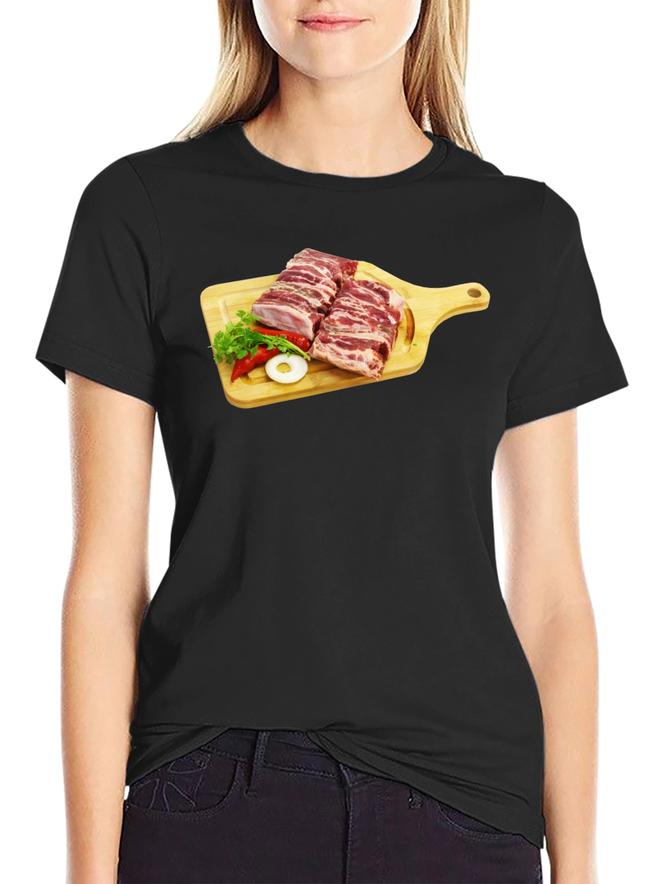 Ribs on Cutting Board Graphic T-Shirt