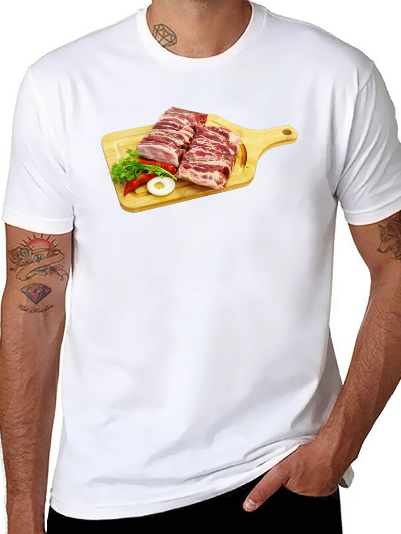 Ribs on Cutting Board Graphic T-Shirt