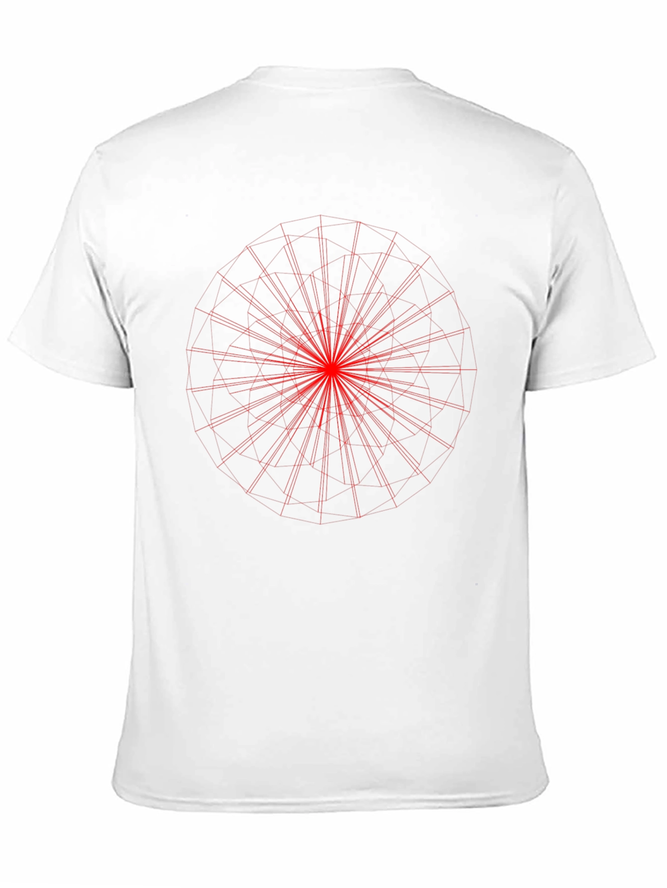 Black Tee with Red Geometric Print