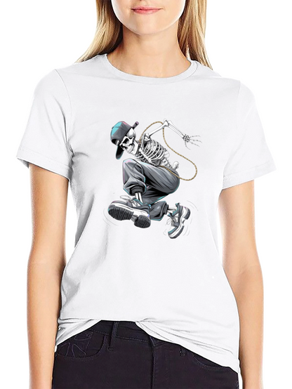 Skateboarding Skeleton Graphic Tee