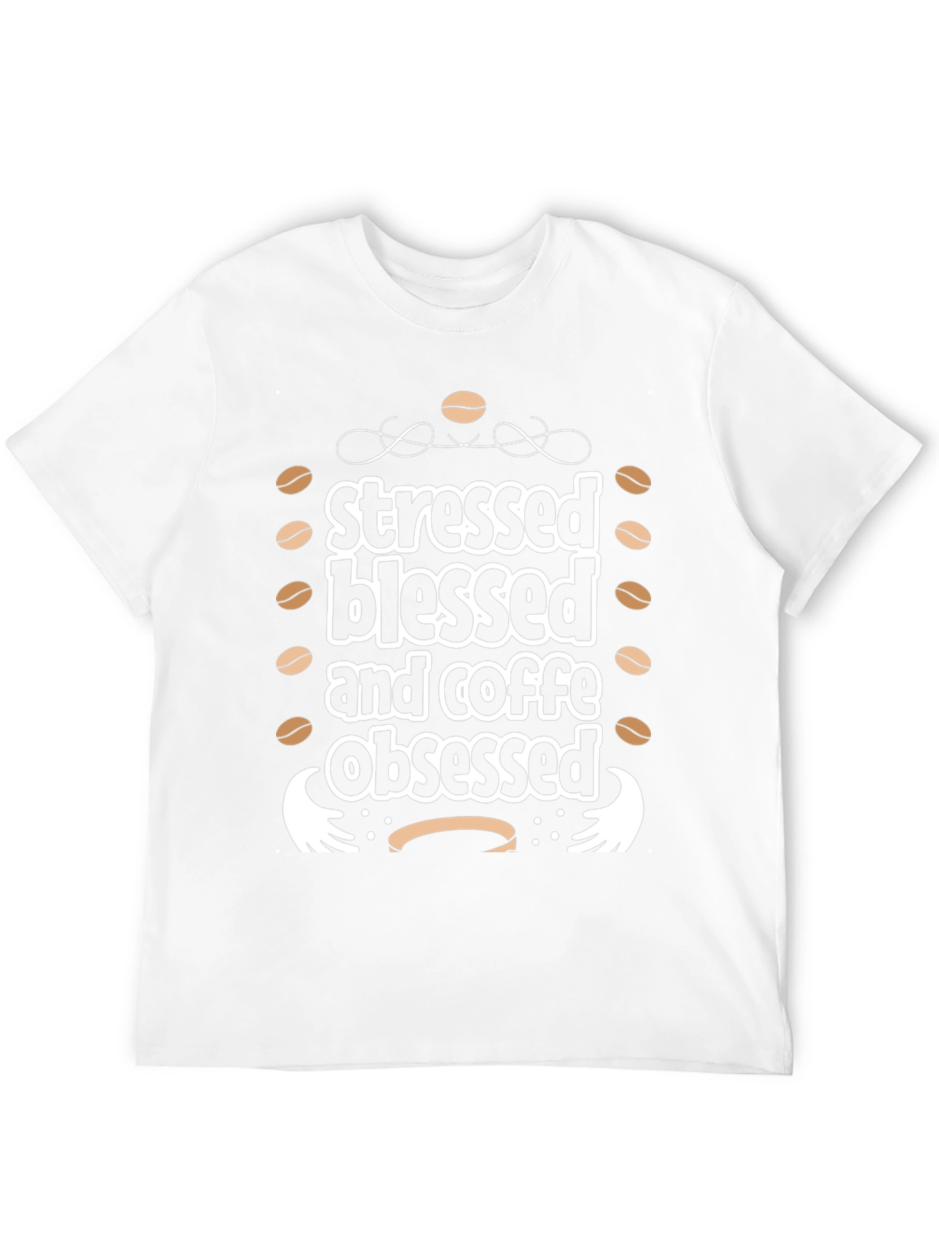 Stressed Blessed Coffee Obsessed Black Graphic Tee