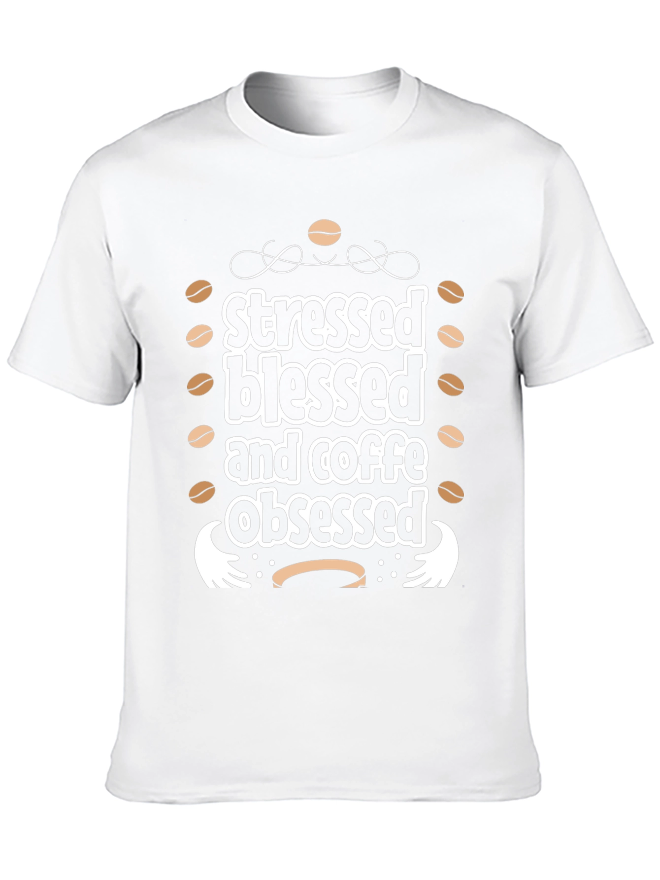 Stressed Blessed Coffee Obsessed Black Graphic Tee