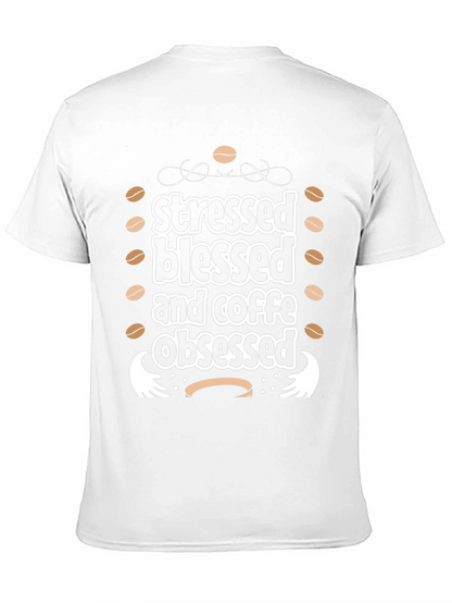 Stressed Blessed Coffee Obsessed Black Graphic Tee