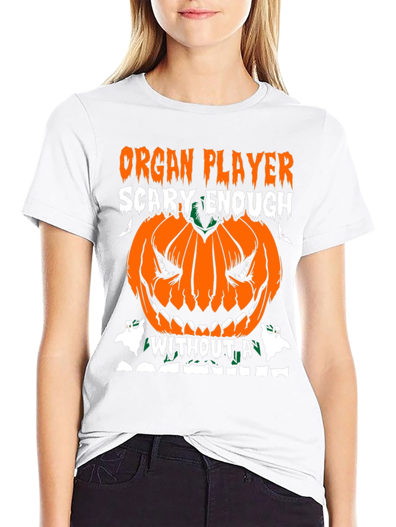 Organ Player Halloween Pumpkin Graphic Tee