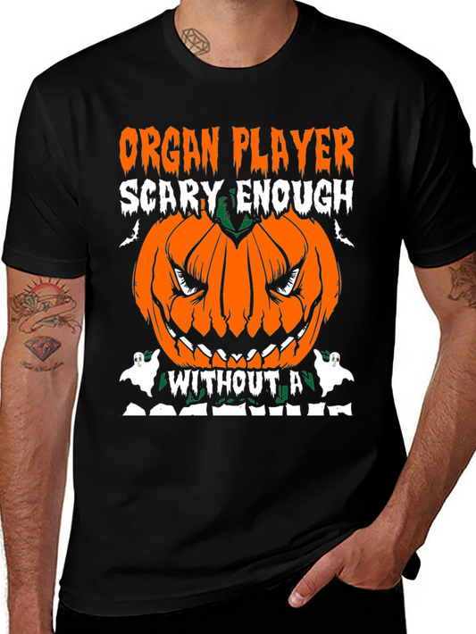 Organ Player Halloween Pumpkin Graphic Tee