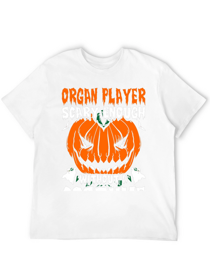 Organ Player Halloween Pumpkin Graphic Tee