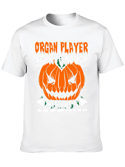 Organ Player Halloween Pumpkin Graphic Tee