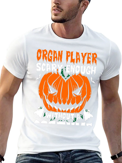 Organ Player Halloween Pumpkin Graphic Tee