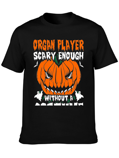 Organ Player Halloween Pumpkin Graphic Tee