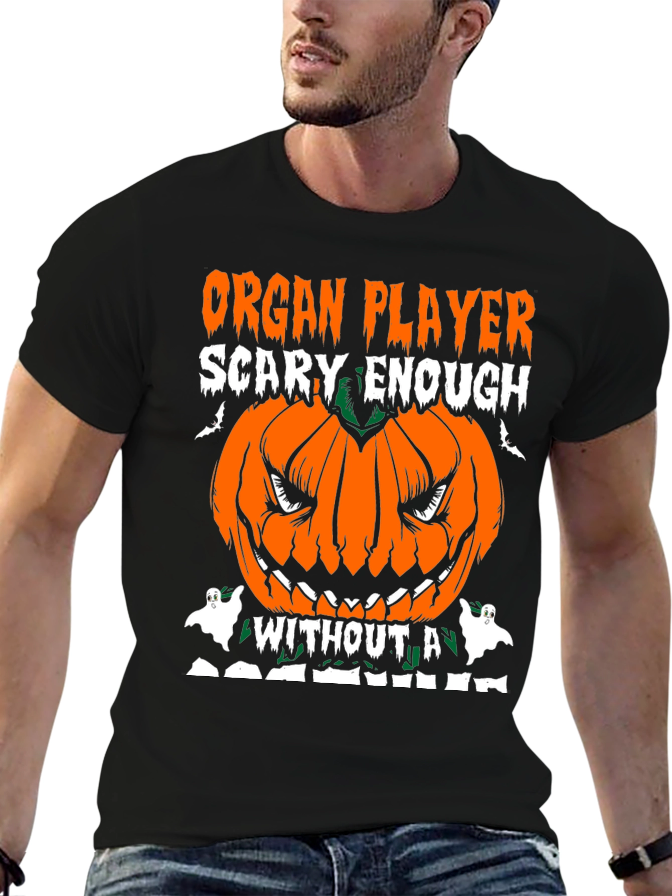 Organ Player Halloween Pumpkin Graphic Tee
