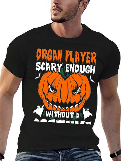 Organ Player Halloween Pumpkin Graphic Tee