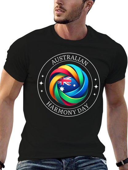 Australian Harmony Day Black T-Shirt